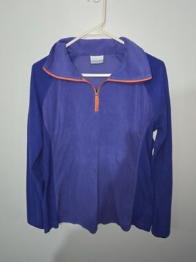 Columbia Women's Purple Quarter-Zip Fleece Pullover with Orange Trim